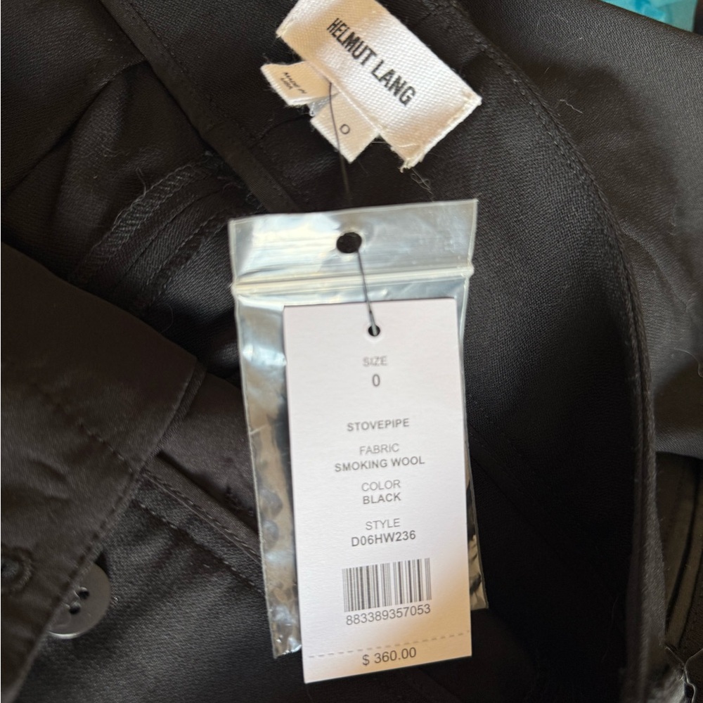 Helmut Lang Black Wool Stovepipe Pants